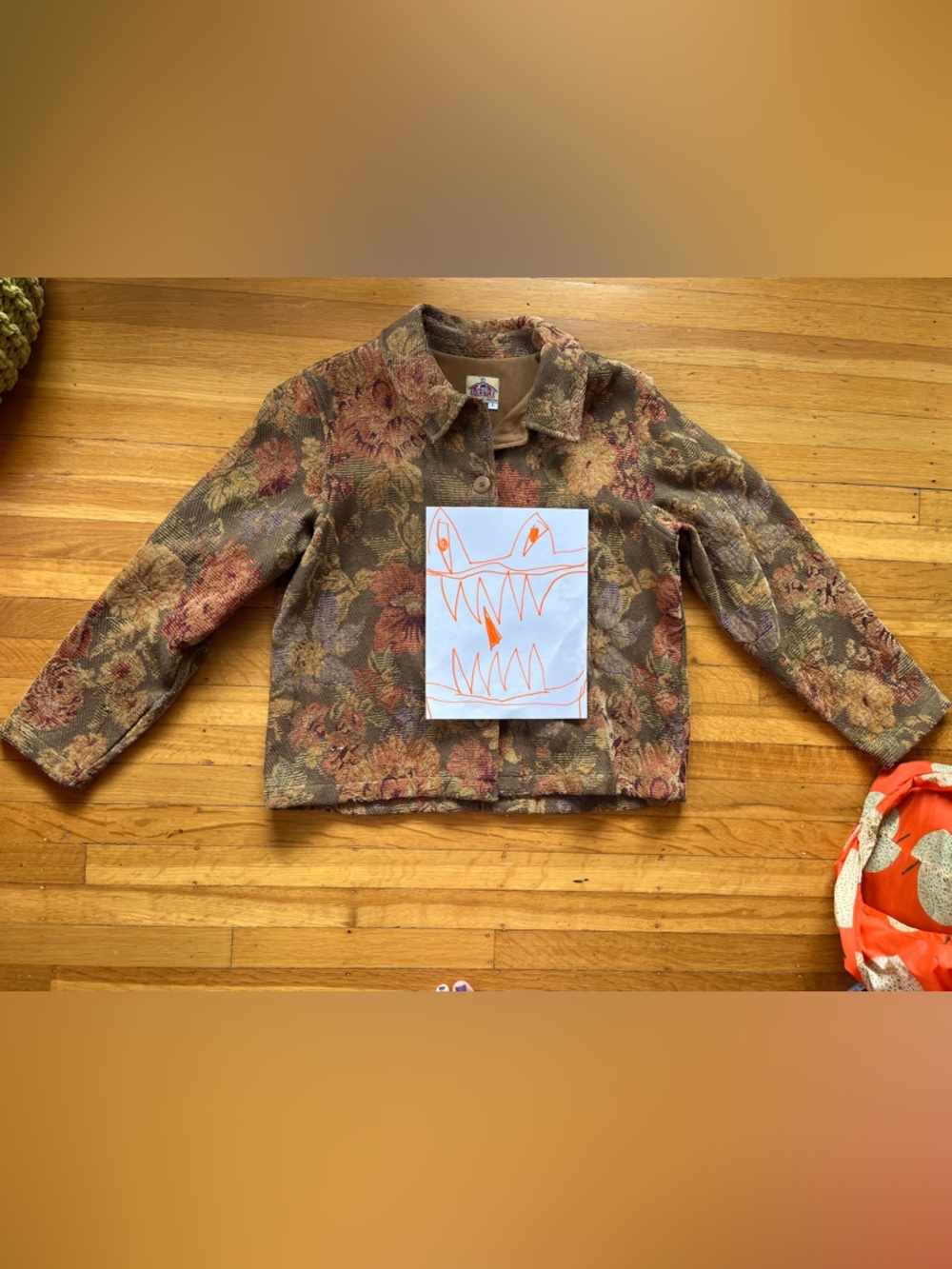 Barnfly floral boxy jacket L brocade upholstery eclectic grandma coastal cowgirl - Picture 3 of 6